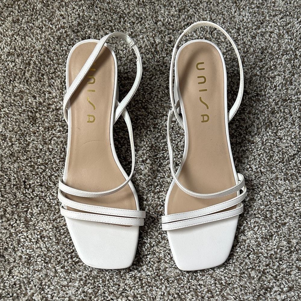 Unisa Elegant White Strappy Sandals
